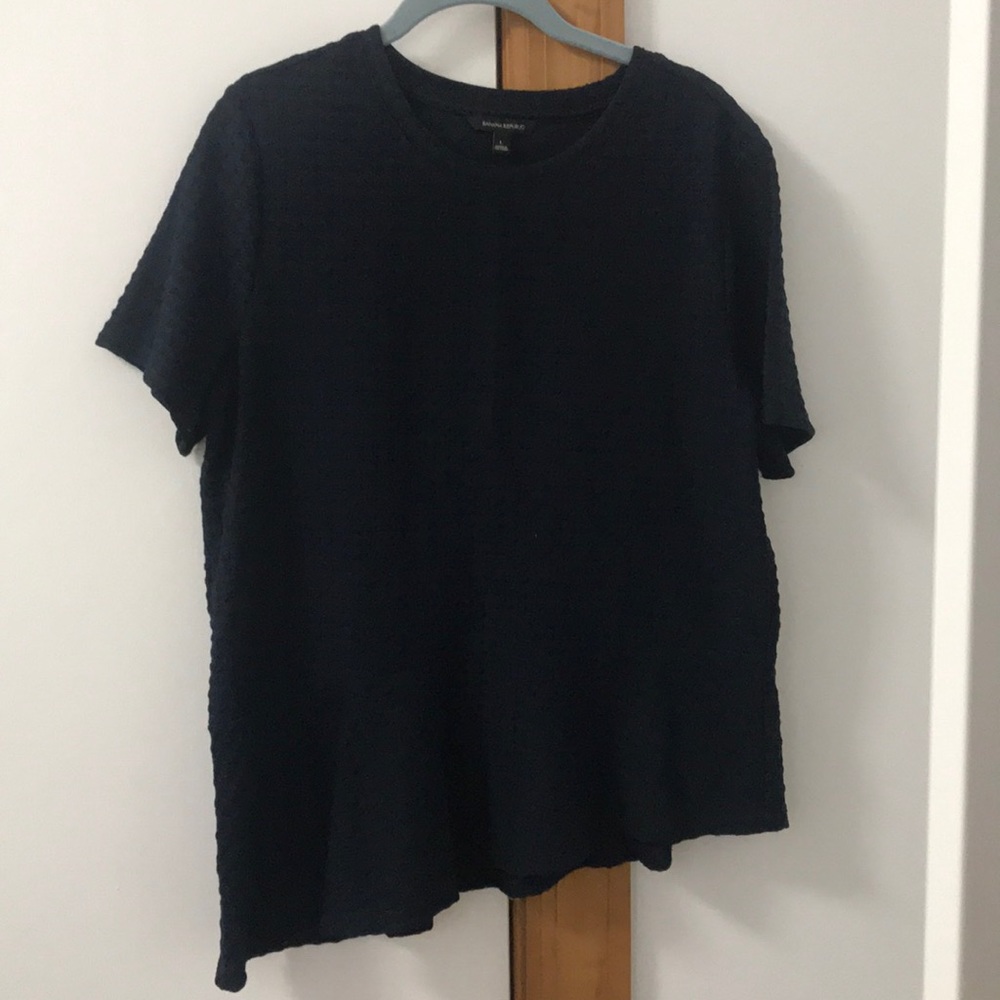 Women’s Large Banana Republic Peplum Navy Top